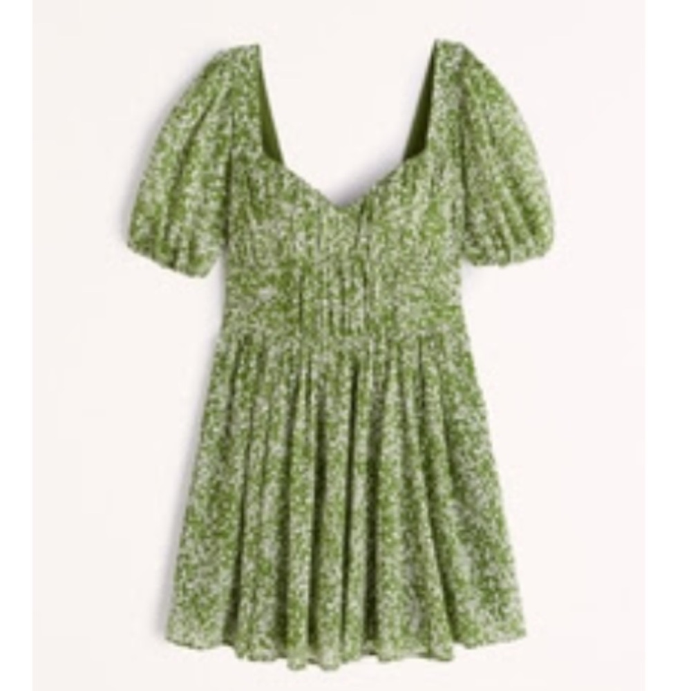 Abercrombie Ruched Puff Sleeve Corset Mini Dress